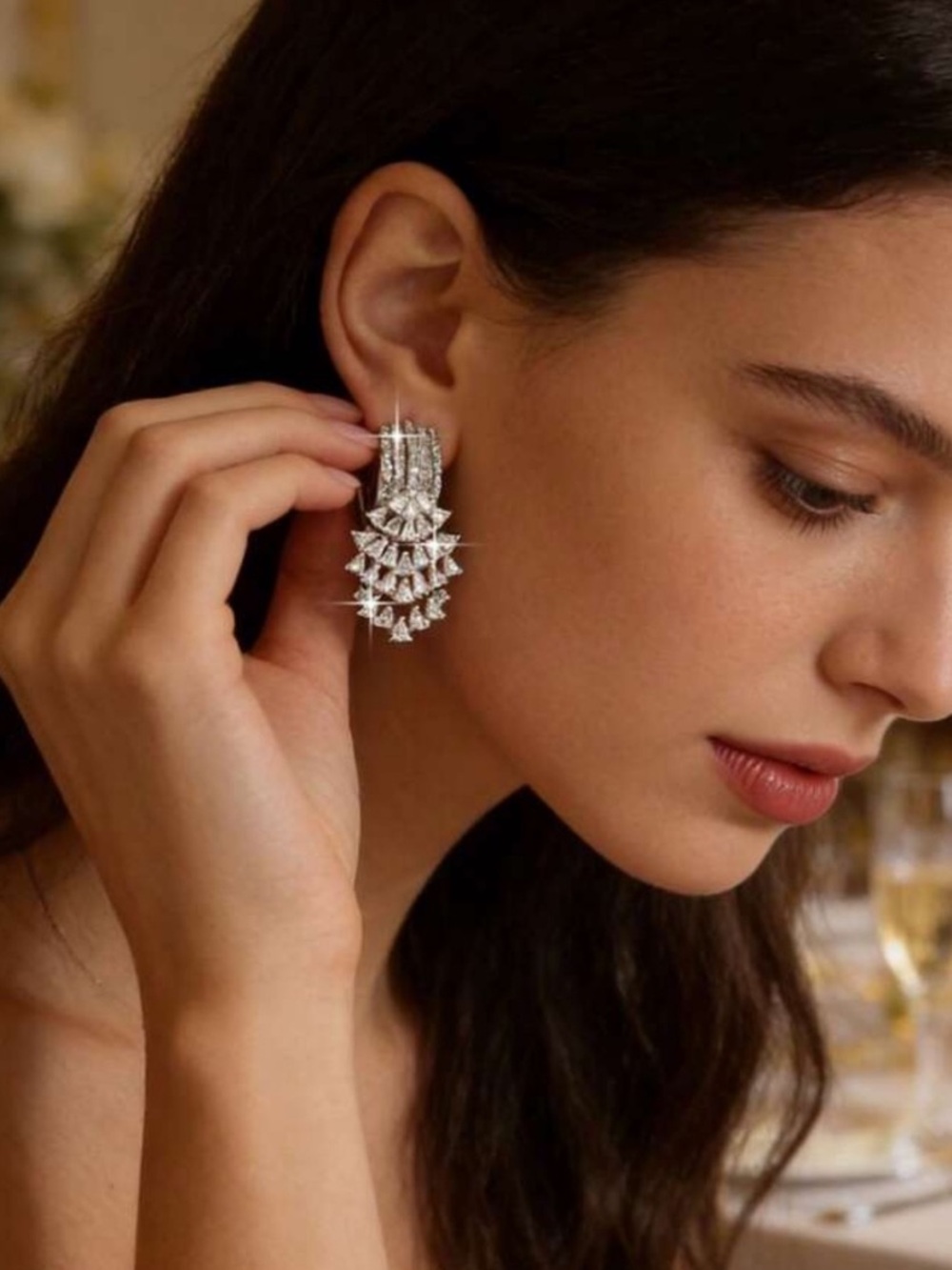 Celeste Crystal Fringe Earrings